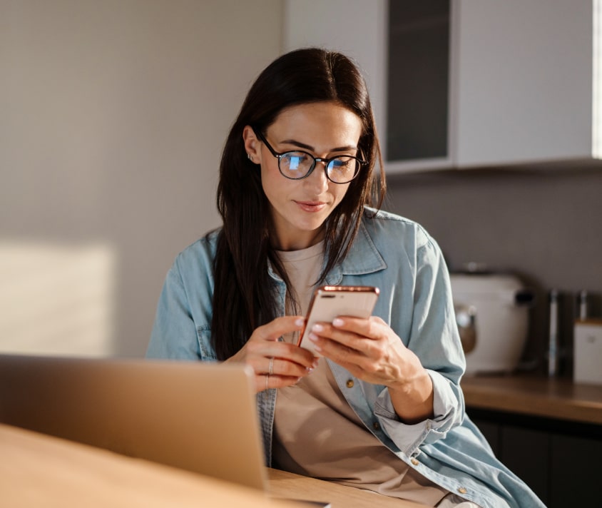 Girl reading something on its phone